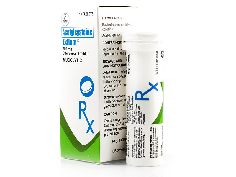 EXFLEM EFFERVESCENT 600MG BOTTLE OF 10 TABLETS