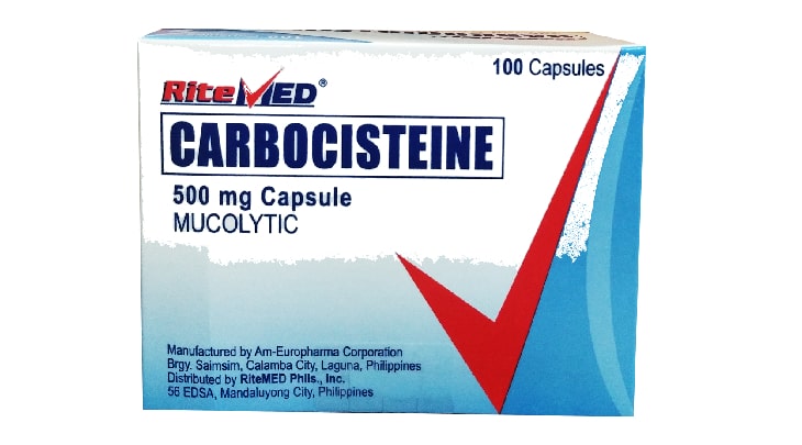 RITEMED CARBOCISTEINE 500MG 10 CAPSULES
