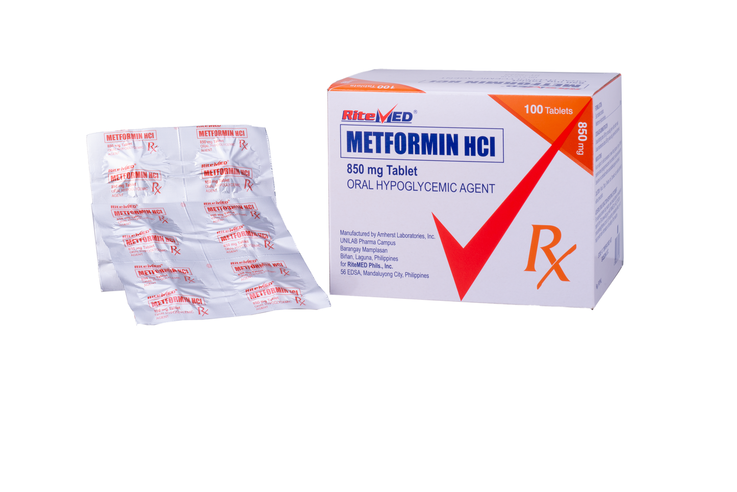 RITEMED METFORMIN 850MG 4 TABLETS
