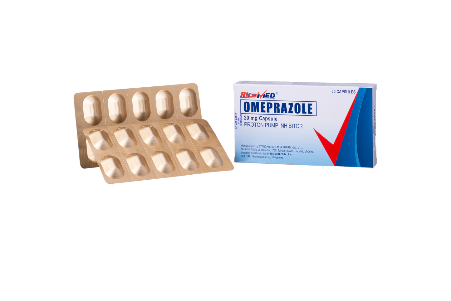 RITEMED OMEPRAZOLE 20MG 10 CAPSULES