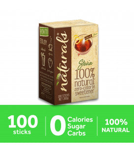NATURALS STEVIA BOX OF 100 STICKS