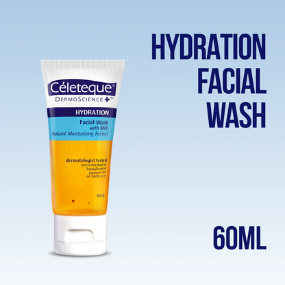 CELETEQUE HYDRATION GENTLE EXFOLIATING FACIAL WASH 60ML TUBE