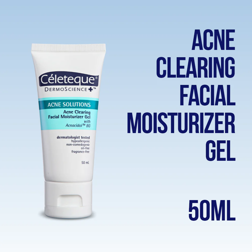 CELETEQUE ACNE CLEARING FACIAL MOISTURIZING GEL 50ML TUBE