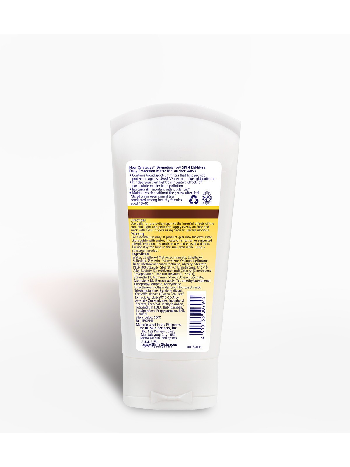 CELETEQUE SKIN DEFENSE MATTE MOISTURIZER 50ML TUBE