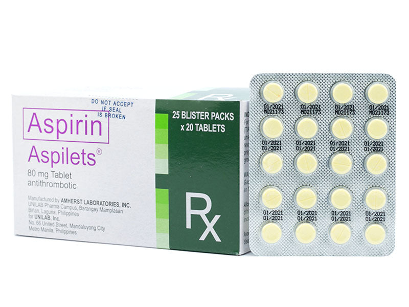 ASPILETS 80MG 20 TABLETS