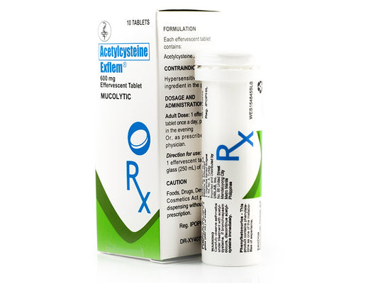 EXFLEM EFFERVESCENT 600MG BOTTLE OF 10 TABLETS