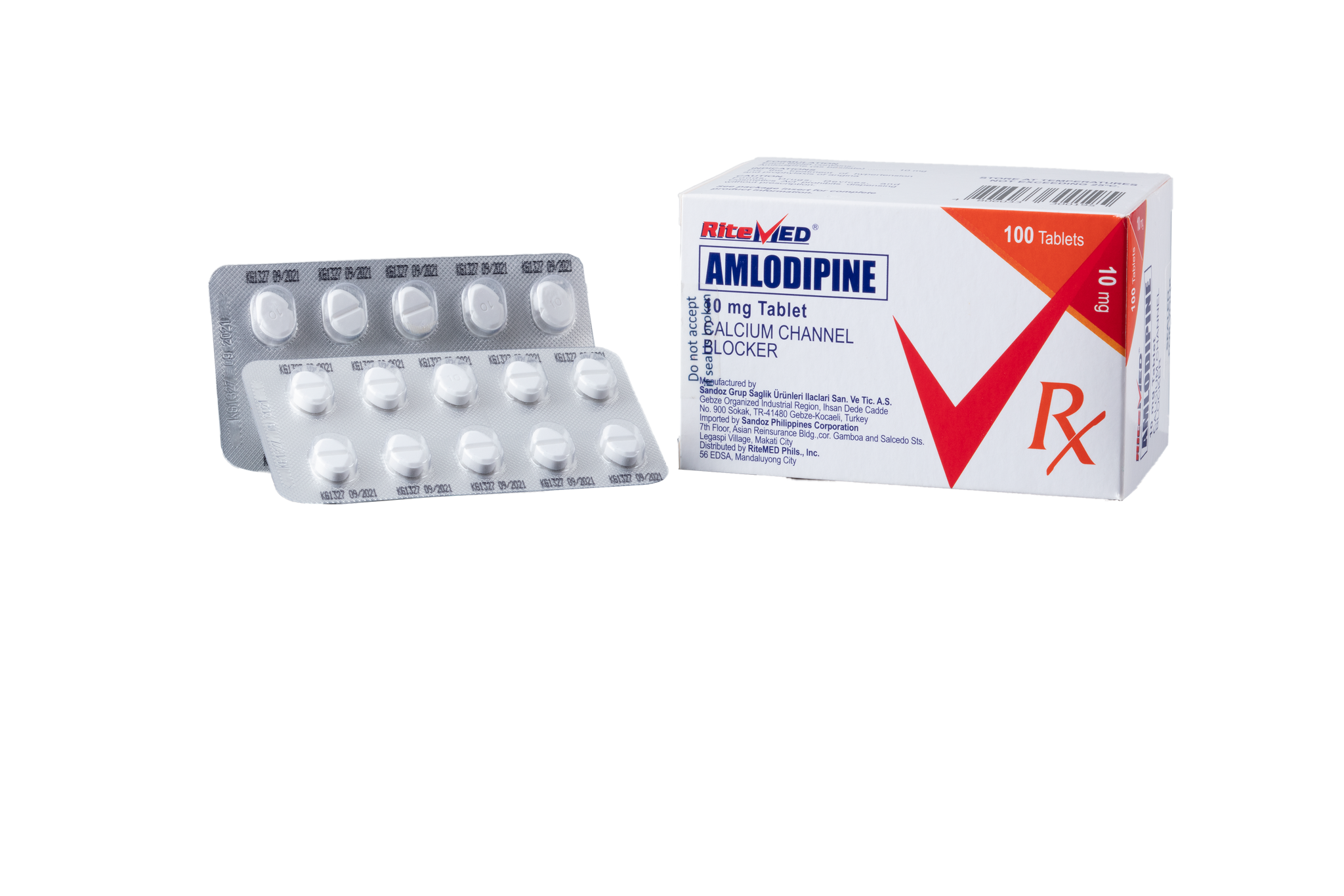 RITEMED AMLODIPINE 10MG 10 TABLETS