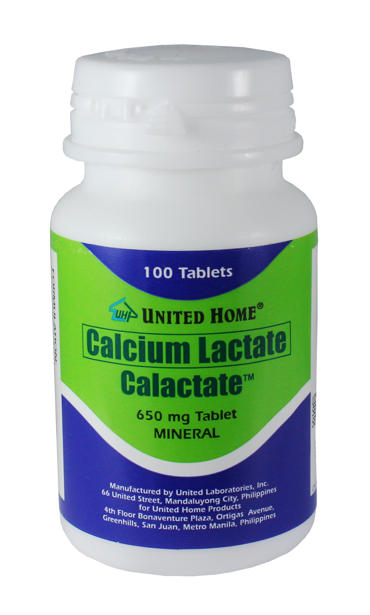 CAL LACTATE 650MG BOTTLE OF 100 TABLETS